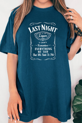 Last Night We Let The Liquor Talk Leopard Print Short Sleeve T Shirt