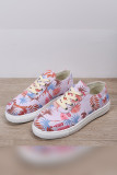 PU Floral Print Sneakers