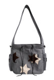 Star Patchwork Canvas Crossbody Shoulder Bag