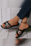 Leopard Snake Skin Straps Flat Sandals