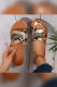 Leopard Snake Skin Straps Flat Sandals