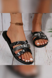 Leopard Snake Skin Straps Flat Sandals