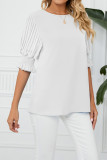 Frill Puffy Sleeves Chiffon Top