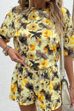 Tie Dye Printed Top With Shorts 2pcs Set