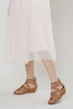 Criss Cross Strappy Zipper Platform Sandals