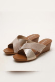 Crisscross Straps Wedge Sandals