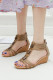 PU Strappy Zipper Platform Sandals