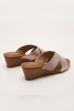Crisscross Straps Wedge Sandals
