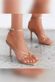 Leather Straps High Heel Sandals