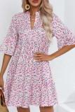 Loose Fit Half Sleeves Printing Dress