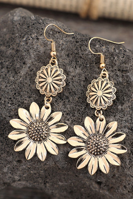 Alloy Sunflower Earrings MOQ 5pcs