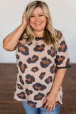 Leopard Print Waffle Plus Size Tee