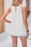 Plain Pin-Tuck Halter Tank Top