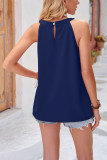 Plain Pin-Tuck Halter Tank Top