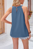 Plain Pin-Tuck Halter Tank Top
