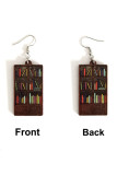 Wooden Bookshelf Earrings MOQ 5pcs