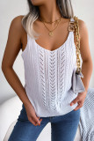 Buckle Kniting Hollow Out Cami Top