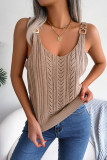 Buckle Kniting Hollow Out Cami Top