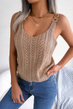 Buckle Kniting Hollow Out Cami Top
