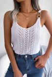 Buckle Kniting Hollow Out Cami Top