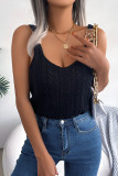 Buckle Kniting Hollow Out Cami Top