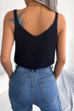 Buckle Kniting Hollow Out Cami Top