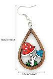 Mushroon Wooden Earrings MOQ 5PCS