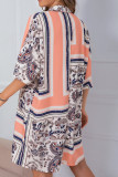 Colorbloc Splicing Floral Shirt Dress