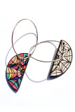 Cobweb Mosaic Print Earrings MOQ 5PCS