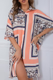 Colorbloc Splicing Floral Shirt Dress