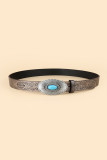 Turquoise Embossed Leather Belt