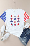 Multicolor American Flag Stars Print Raglan Sleeve Graphic Tee
