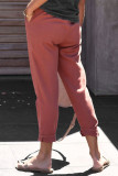 Solid Color Drawstring High Waist Harem Pants