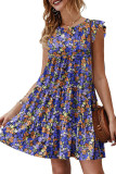 Flutter Sleeves Tiered Floral Dress