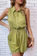 Green Sleeveless Button Up One Piece Romper