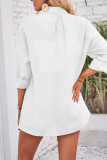 Plain Open Button Long Sleeves Blouse Shirt