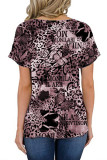 Tie Dye Butterfly Print V Neck Top