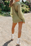 Plain Open Button Long Sleeves Blouse Shirt