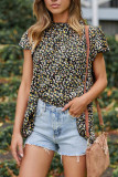 Frilled Collar Ruffles Floral Blouse