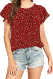 Round Neck Pin-Tuck Chiffon Top