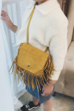 Button Closure Tassel Crossbody Bag For Kid's