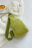 Plain Corduroy Zipper Sling Bag MOQ 3pcs