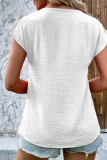 Plain V Neck Bat Sleeves Top