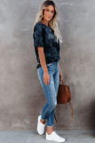 Blue Vintage Tie Dye MAMA Printed Tee