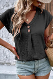 Plain V Neck Bat Sleeves Top