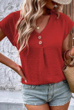 Plain V Neck Bat Sleeves Top