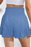 High Waist Tie Knot Ruffle Wide Leg Shorts