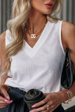 Sleeveless V Neck Spaghetti Tank Top