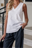Sleeveless V Neck Spaghetti Tank Top