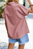 Plain Short Sleeves Shirt with Pockets